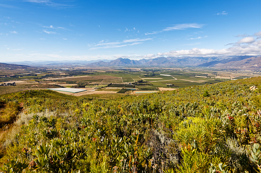Beautiful mountains and hills near Worcester, Breede River Valley, Western Cape, South Africa.