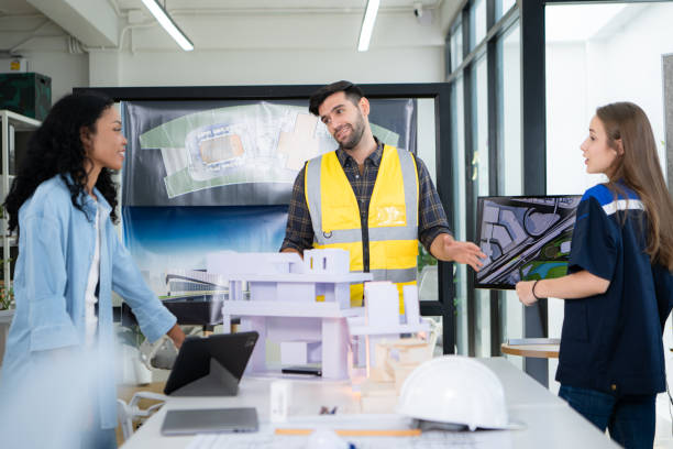 istock Engineers, architects, and designers collaborate to design a building that employs natural energy. 2099092272