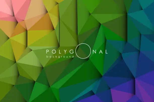 Vector illustration of Abstract Polygonal Background for Design - Low Poly, Geometric