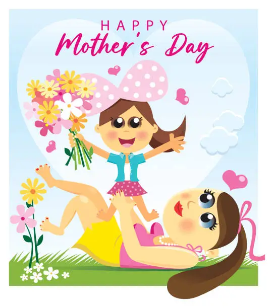 Vector illustration of mother's day card