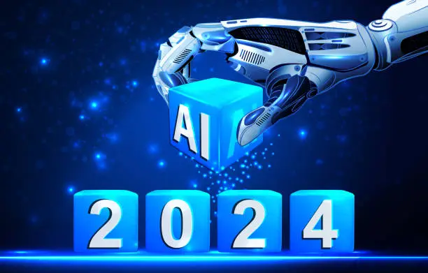 Vector illustration of 2024 Will Be The Year Of Artificial Intelligence