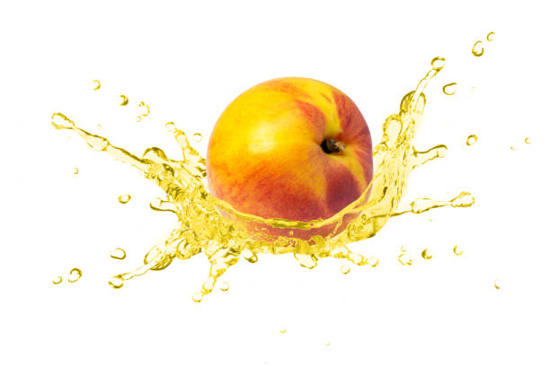 istock Peach oil or peach juice splash 2099126398