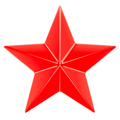 Red Star, 3D rendering isolated on white background