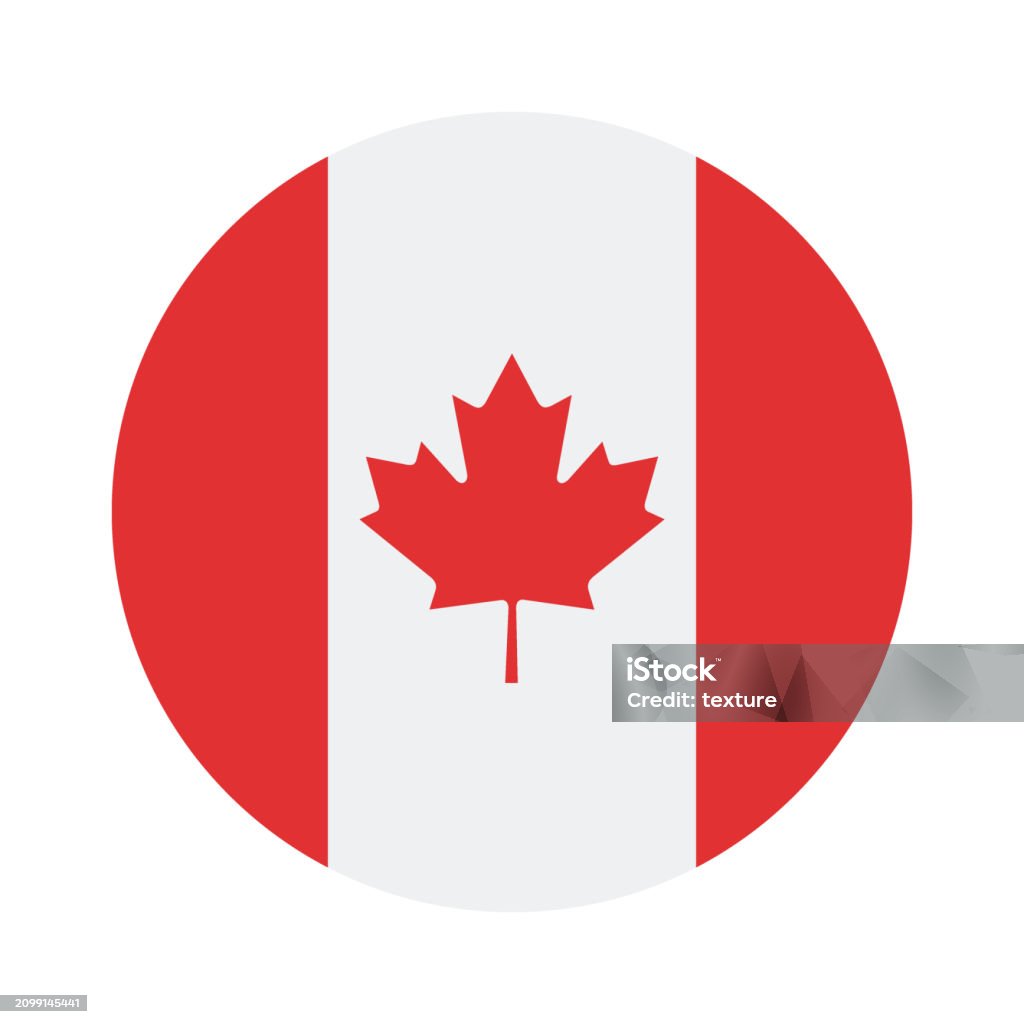 Canada flag. Circle icon flag. Standard color. Button flag icon. Digital illustration. Computer illustration. Vector illustration. Arm stock vector Canada flag. Circle icon flag. Standard color. Button flag icon. Digital illustration. Computer illustration. Vector illustration. Arm stock vector