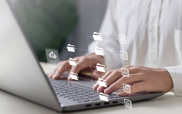 istock System for Document Management (DMS). Software that automates the archiving and management of data files. Concept of Internet Technology. 2099151758