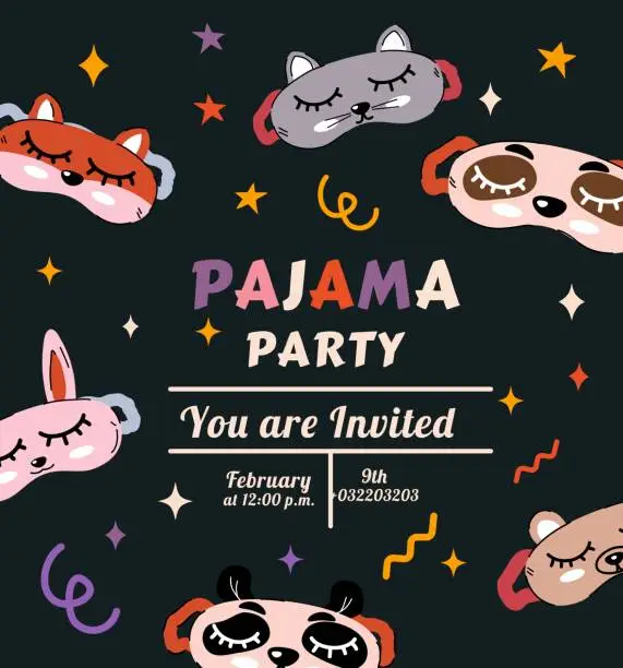 Vector illustration of pajamas party