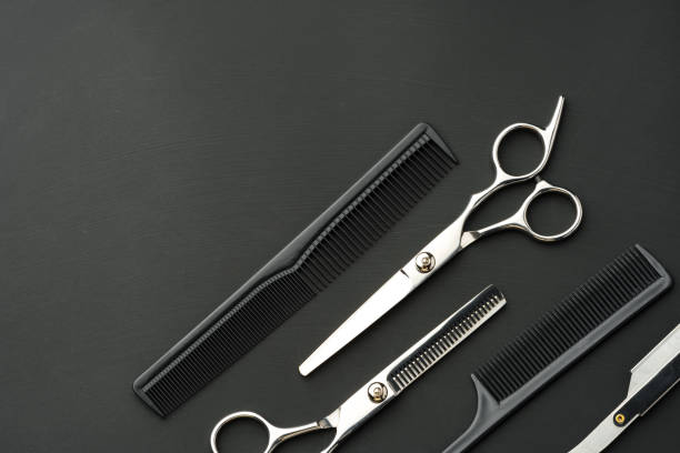 istock Tools for barbershop on black background studio shot 2099161822