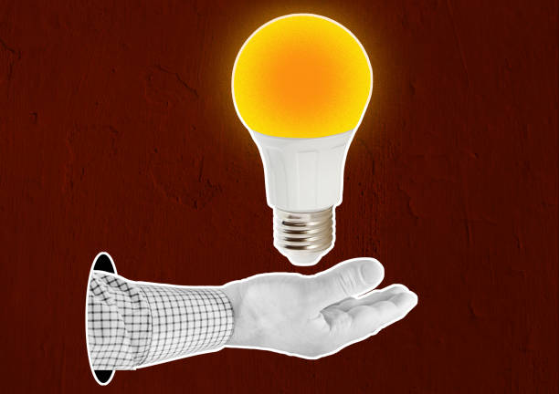 istock Composite Collage. Burning Lightbulb of Idea in Man's Hand. Innovation and Inspiration Concept 2099163472