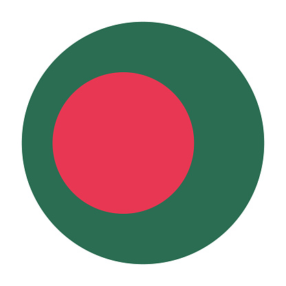 Bangladesh circle flag. Circle icon flag. Flag icon. Standard color. Digital illustration. Computer illustration. Vector illustration.