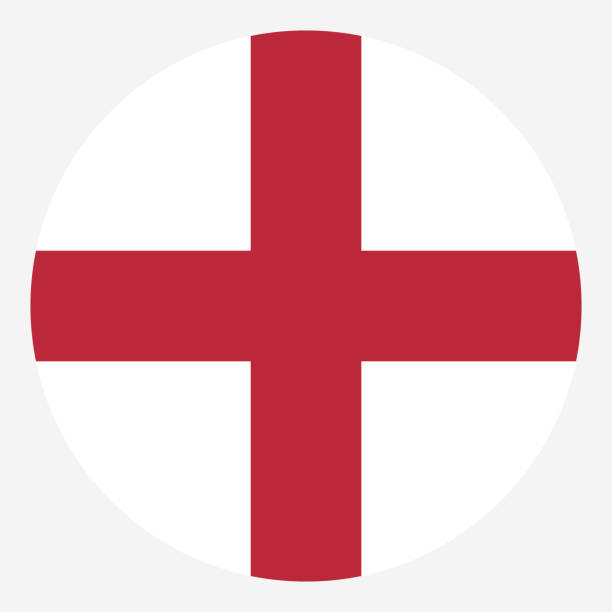 england flag. standard color. circular icon. round flag. digital illustrations. computer illustration. vector illustration. - england map soccer soccer ball stock illustrations