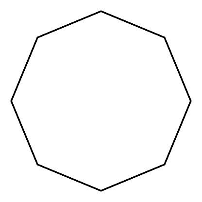 Octagonal Cymbol Octagon Shape Symbol Black And White Vector Silhouette Illustration ...