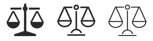 стокові ілюстрації на тему набір значків масштабування. ваги справедливості і символ терезів. колекція іконок старих ваг. різні масштаби лінійного і плоского стилю - � - суддя верховного суду