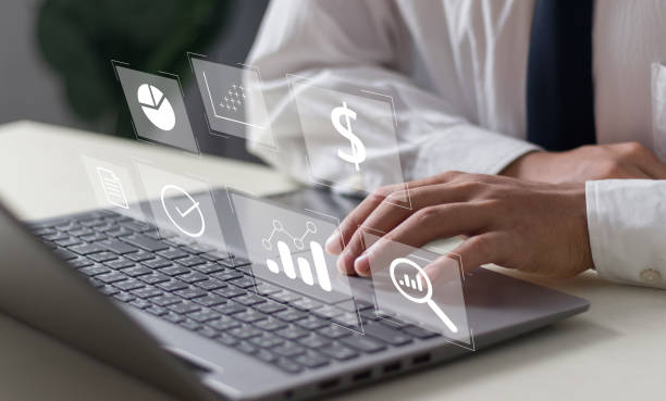 istock Businessman Analyze a company profit and financial performance, business analytics intelligence (BI) concept, KPI, and financial charts are used. 2099244156
