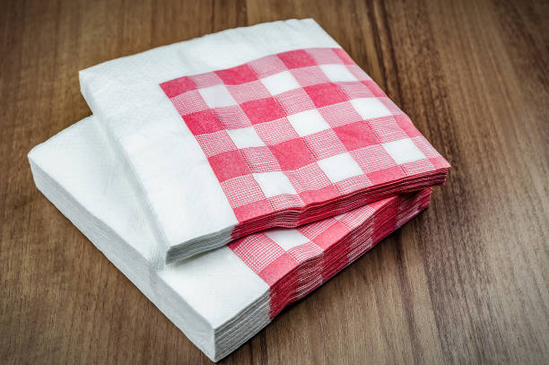 istock Napkins with red square on the table 2099265033