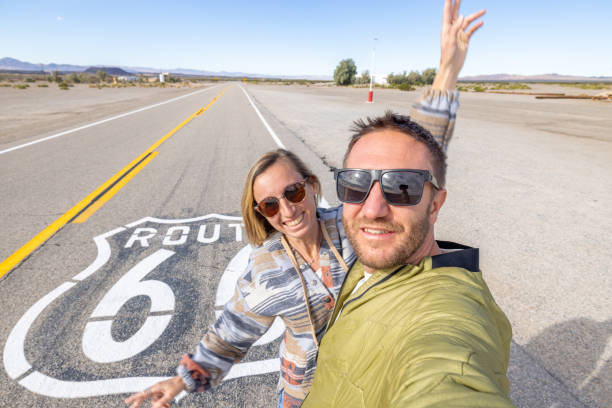 istock Couple taking a selfie on Route 66 2099275912