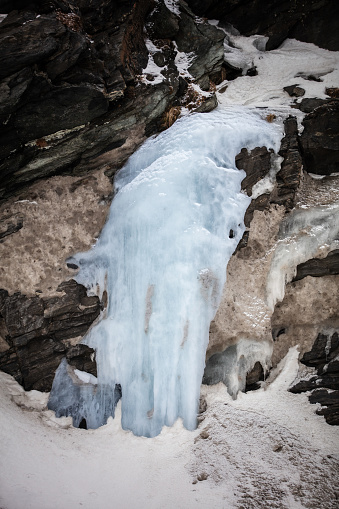 Winter landscape with stalactites ice.
Hammerfest - Norway