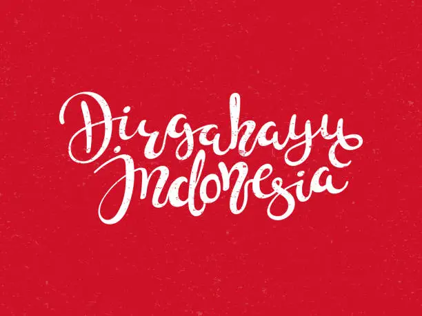 Vector illustration of Indonesia Independence Day calligraphic quote