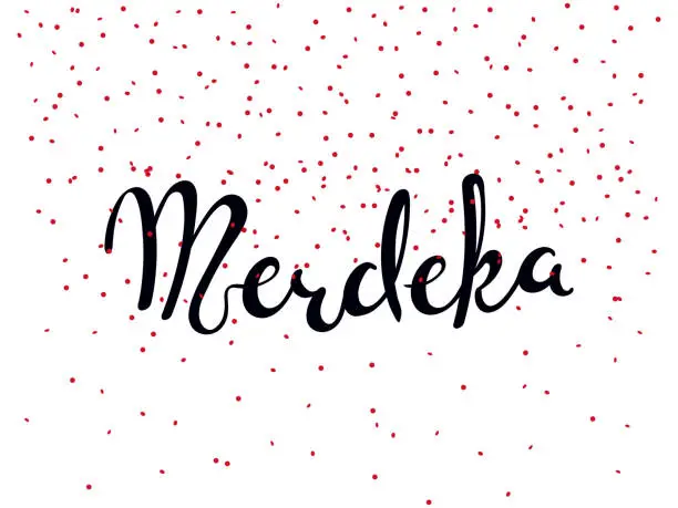 Vector illustration of Merdeka calligraphic quote