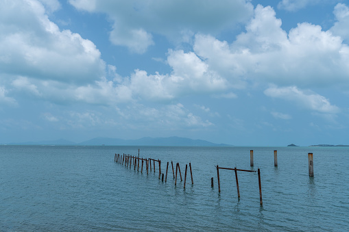 Cloudy day sky and sea on vacation summer, View point at Koh Samui.
