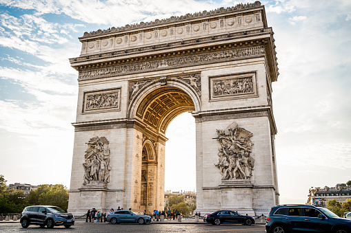 Paris famous Arc de Triomphe, (Arch of Triumph) is considered one of the world’s best-known commemorative monuments