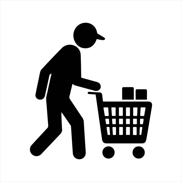 retail theft. thief. thief with bag icon - street store vector thief点のイラスト素材／クリップアート素材／マンガ素材／アイコン素材