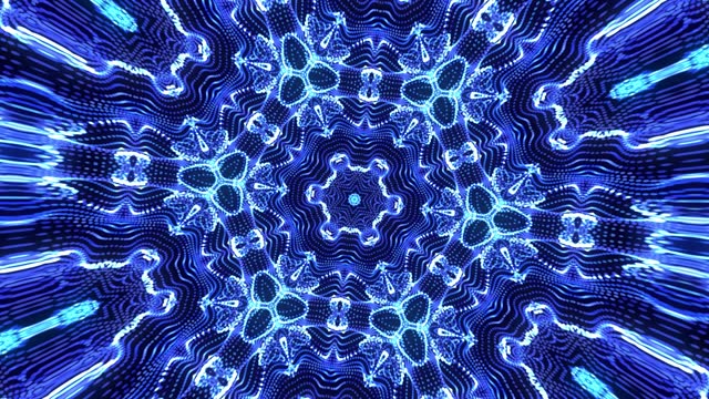 Abstract Motion Kaleidoscope with geometric pattern. Kaleidoscopic motion design. Hypnotic motion. Dynamic abstract texture.