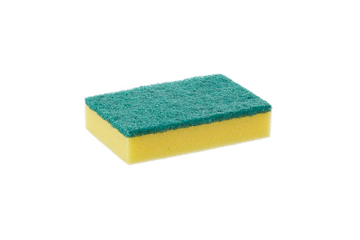 Set dishwashing cleaning sponges isolated on white background.[Clipping path]