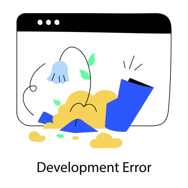 Vector illustration of Development Error