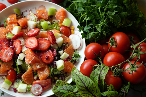 Ready-to-Eat Salad, Healthy Lifestyle Nutrition, Organic Foods, Vegetarian Menu