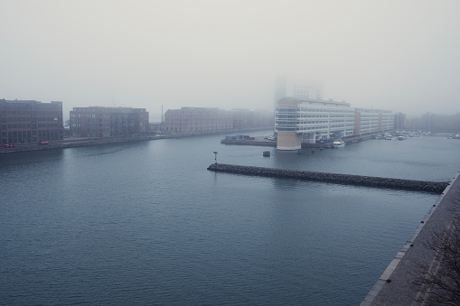 The East Asiatic Company Building in Copenhagen, Denmark on a misty day