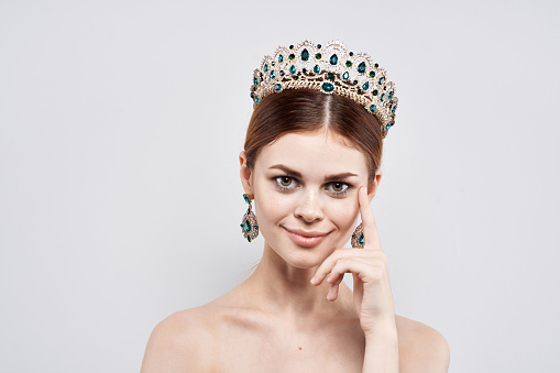 young lovely woman in crown