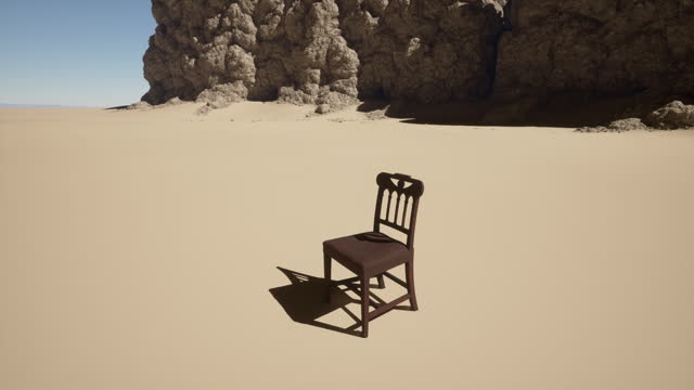 A chair sitting on top of a sandy beach