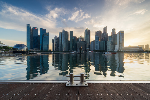 Panoramic view  cityscape in singapore city