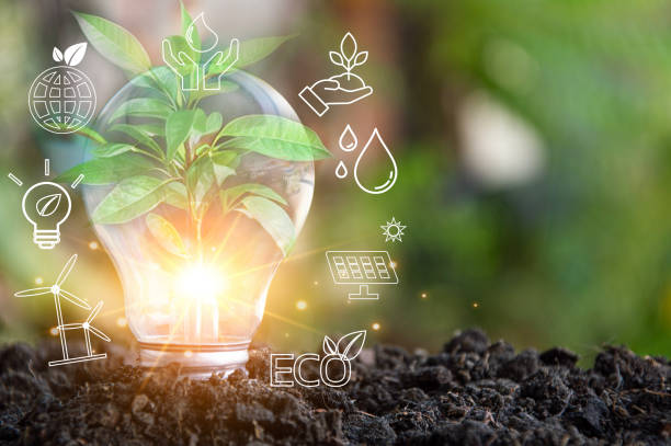 istock Sustainable development and business operations based on renewable energy CO2 Emission Reduction Concepts Green industries using renewable energy can limit global warming changes. 2099557864