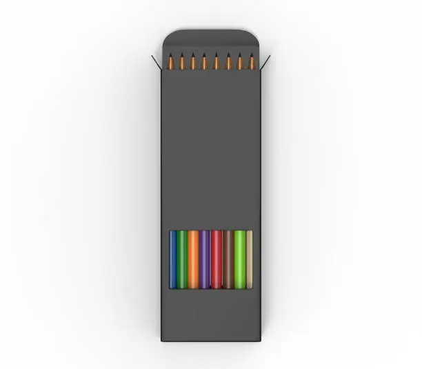 Multicolored, Box - Container, Colored Pencil, Blank, Pencil