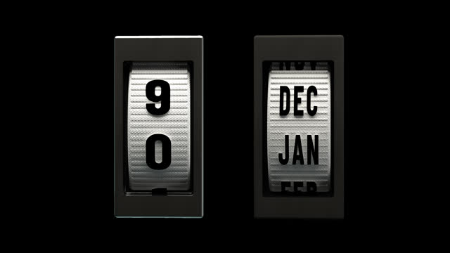 Countdown clock with alpha channel. Counter timer clocks counts day digital down watch numeric minute coming score hour display web page. 4k video and alpha channel.