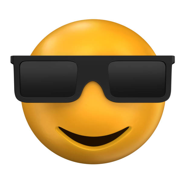 An Emoji with Sunglasses 3D illustration isolated on a white background
