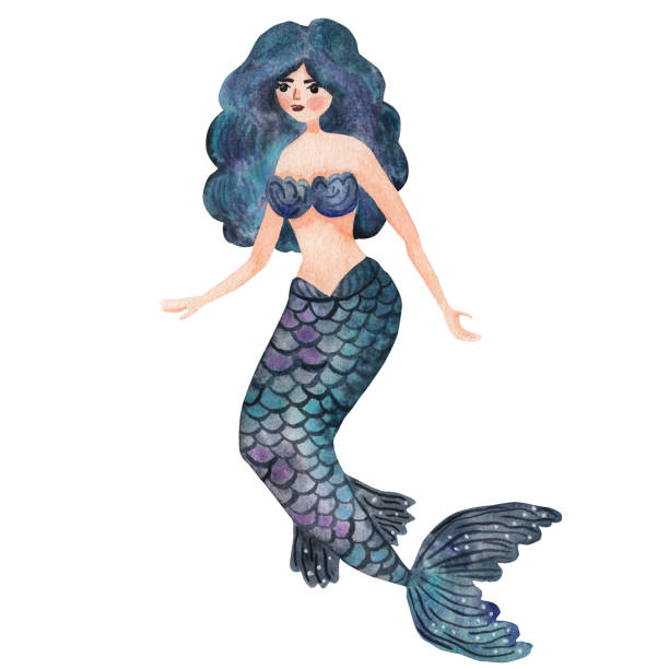 istock Mermaid, watercolor illustration. Isolated on white background 2099620792