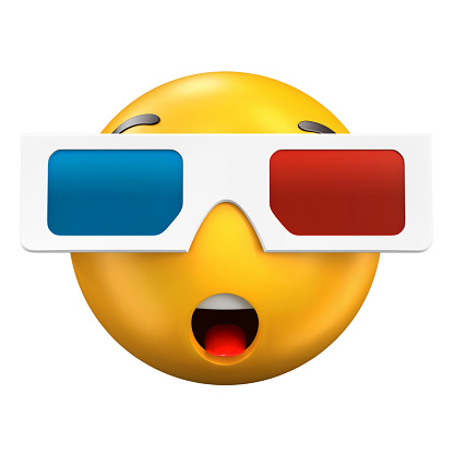 An Emoji 3D glasses illustration isolated on a white background