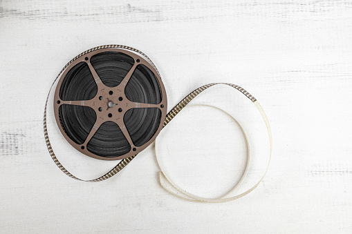 Old film movie reel with room for copy