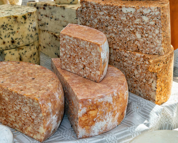 istock a collection of fermented cheeses with various additives 2099653084