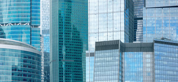 istock Facade with reflections in the city landscape. 2099668024