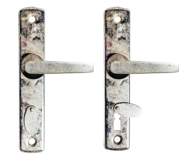 istock Isolated photo of rusty door handles. 2099686884