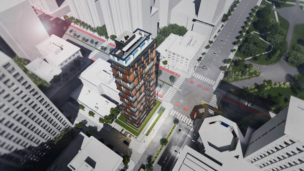 istock Stunning 3D Rendering of a Residential High Rise Building, Daytime, Modern skyscraper 2099738516