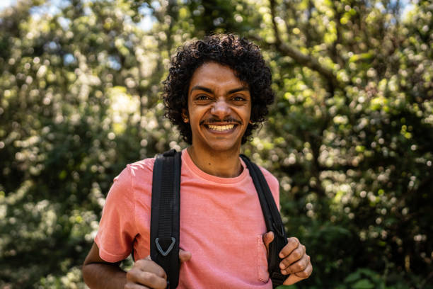 istock Portrait of a young man hiking on forest 2099741189