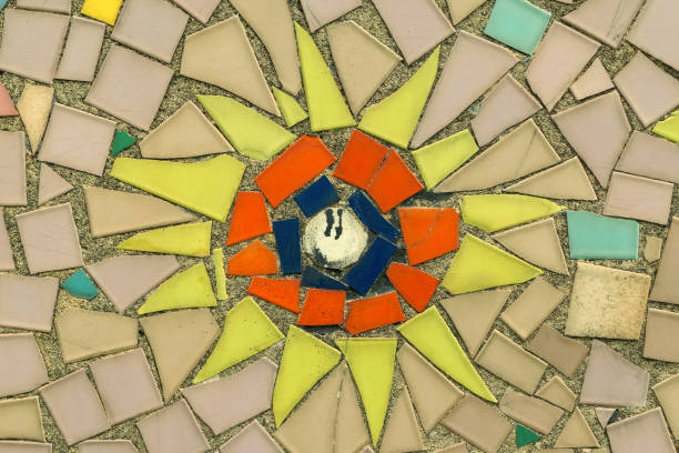 Beautiful multi-colored mosaic. Art. Backgrounds and textures. Details and elements.
