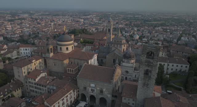 Aerial view of Bergamo, Lombardia, Italy.