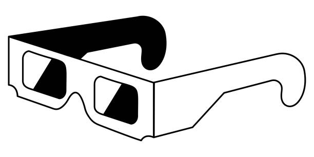 Eclipse glasses line icon isolated on white Eclipse glasses line icon isolated on white. Vector illustration eclipse icon stock illustrations