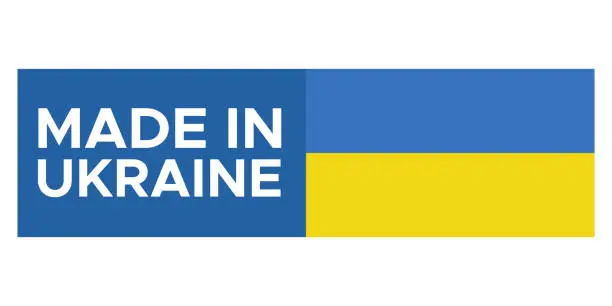 Vector illustration of Made in Ukraine Stamp Label