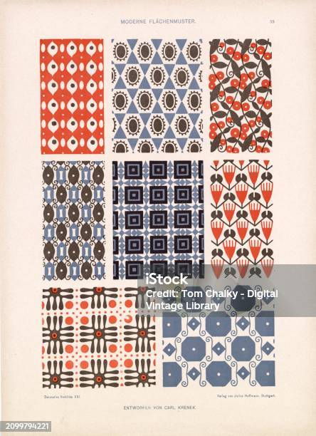 Contemporary Surface Patterns Decorative Patterns Modern Vintage Tile ...
